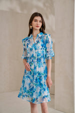 CHANTALLY SILK BELTED DRESS