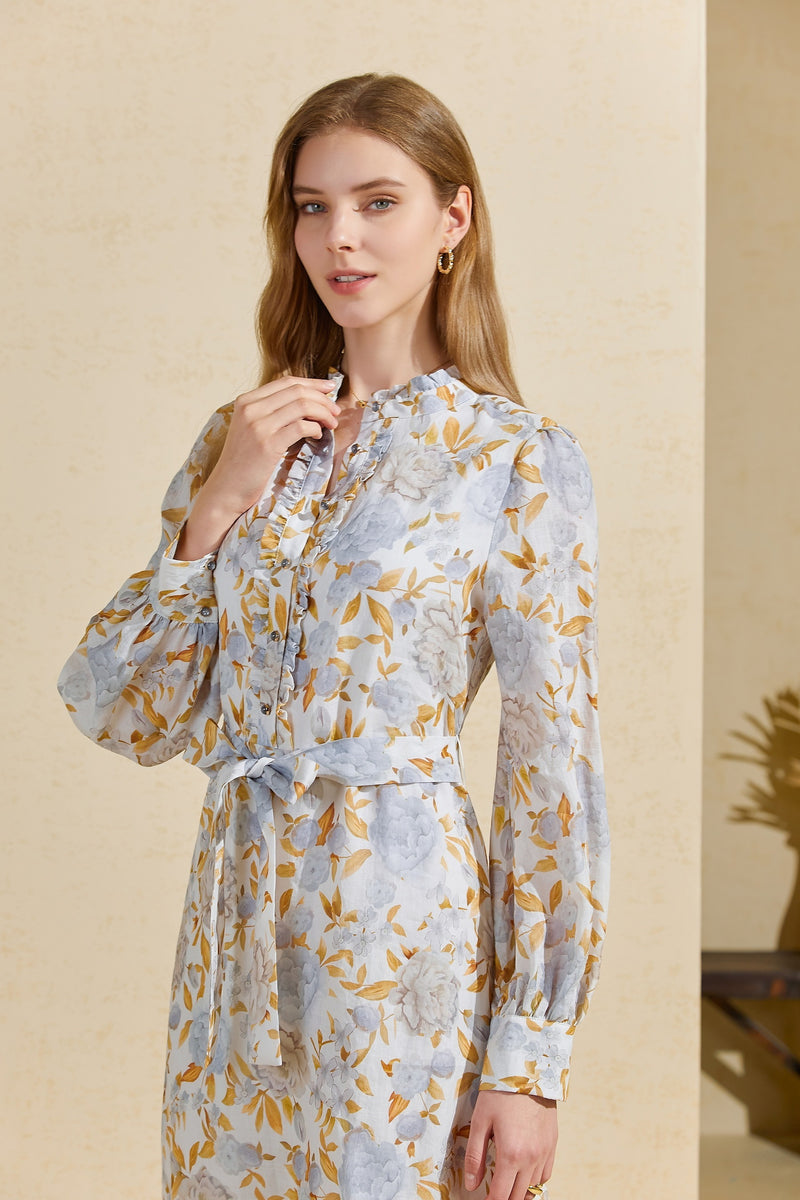 LILOU LINEN LONG DRESS