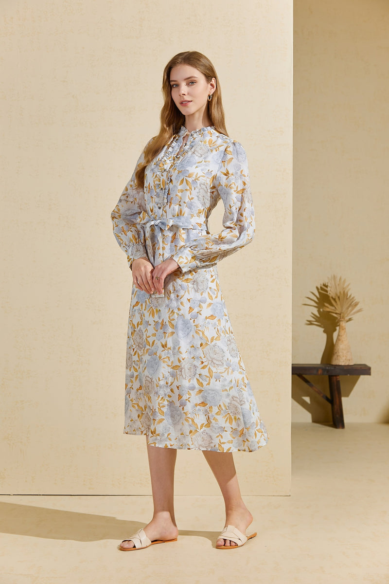 LILOU LINEN LONG DRESS