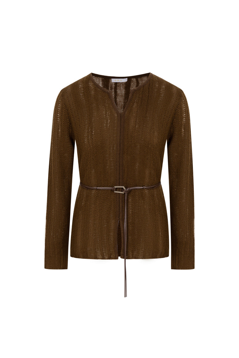 DAHLIA BELTED WOOL SWEATER