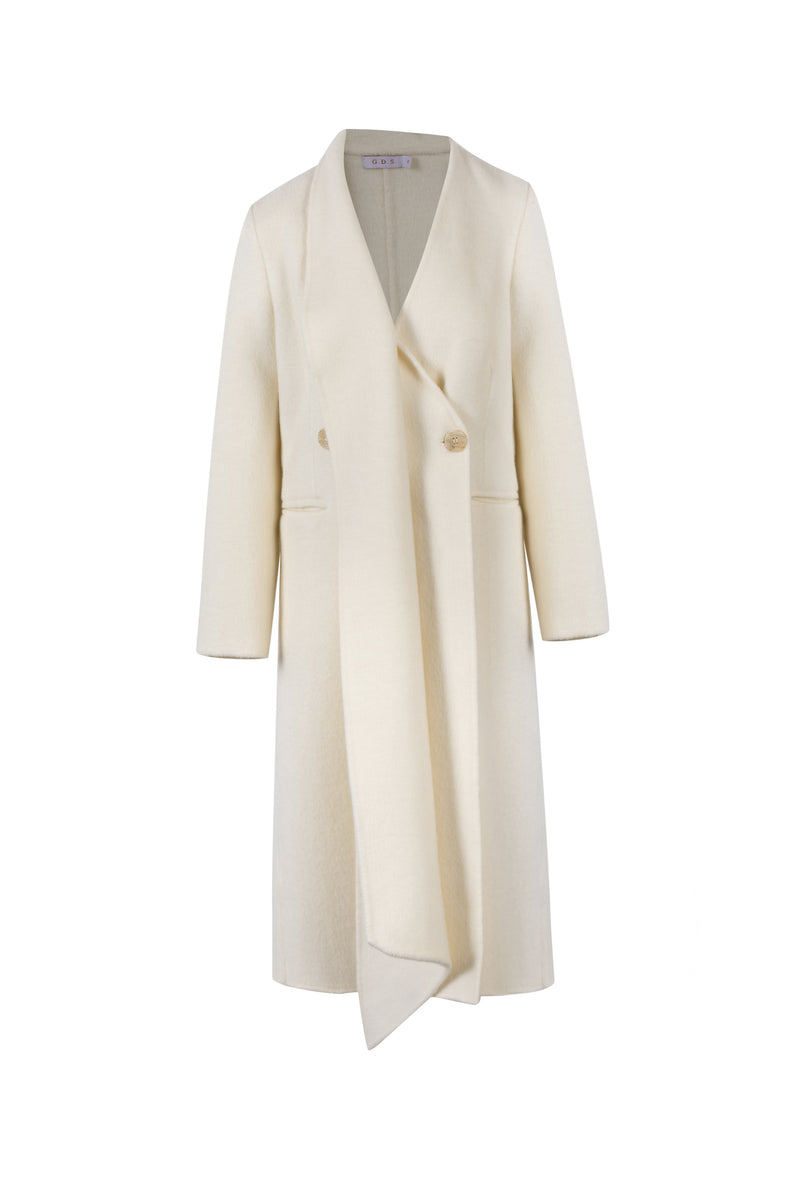 LAUREN WOOL NECKTIE COAT