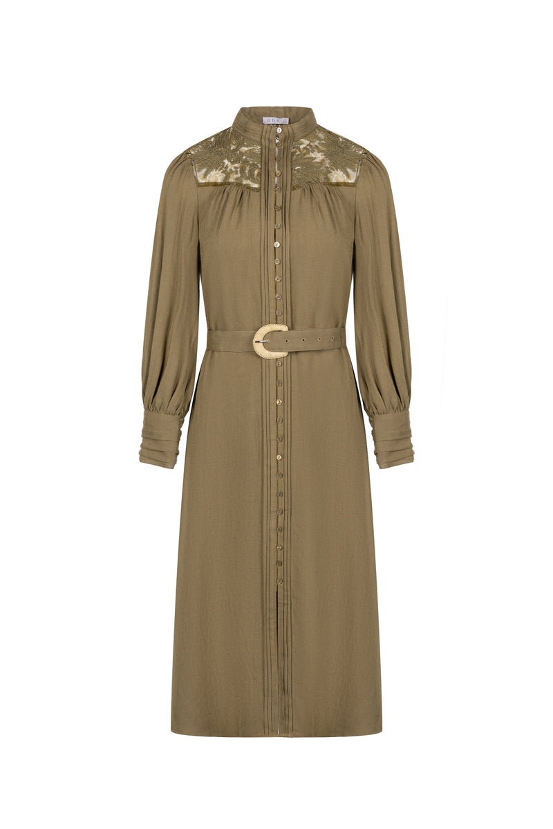 ILA LACE  LONG SLEEVES LONG DRESS