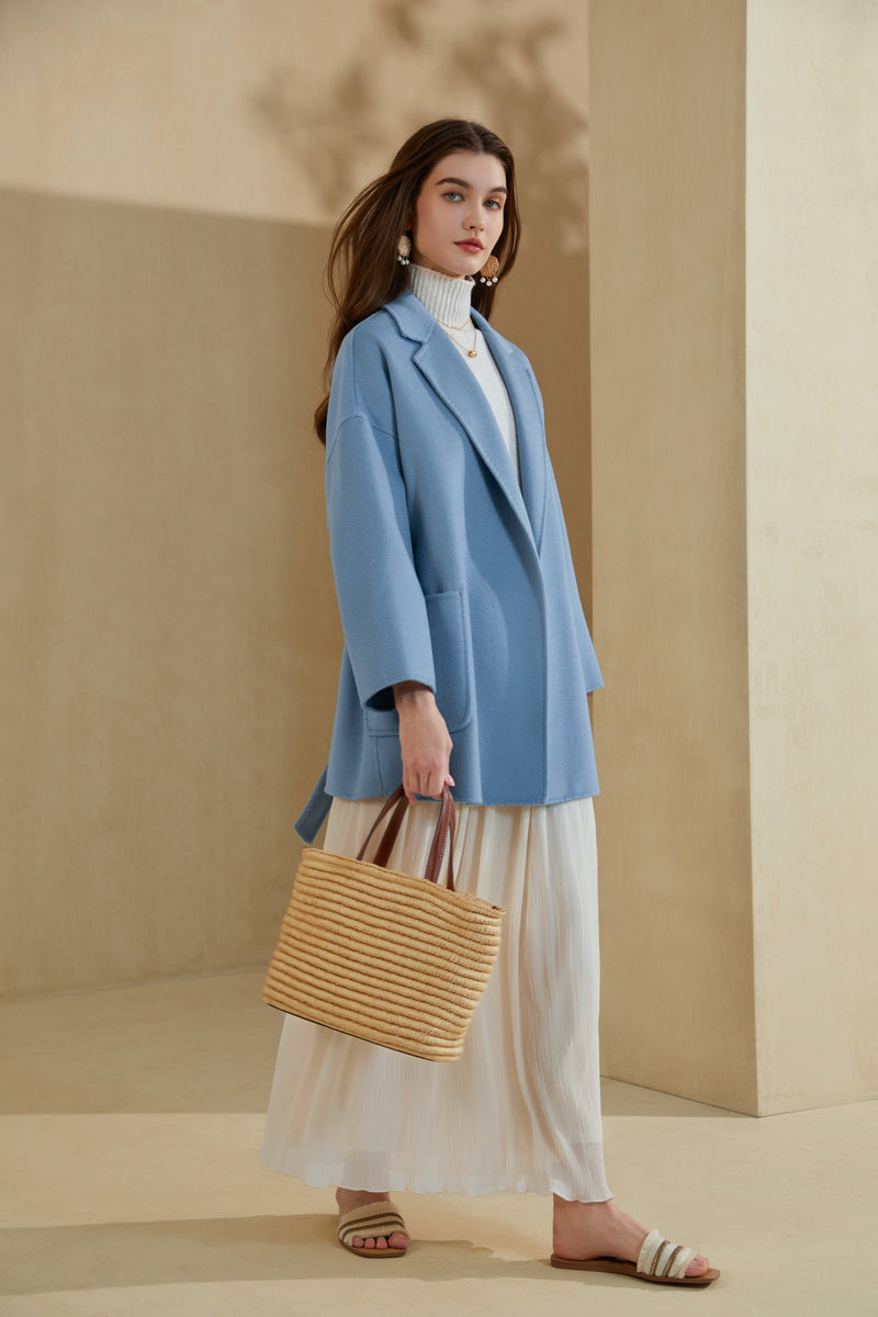 NOELLE MERINO WRAP SHORT COAT