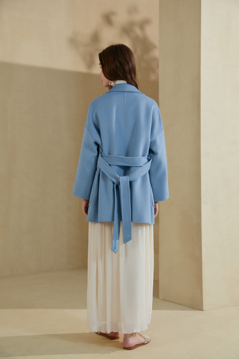 NOELLE MERINO WRAP SHORT COAT