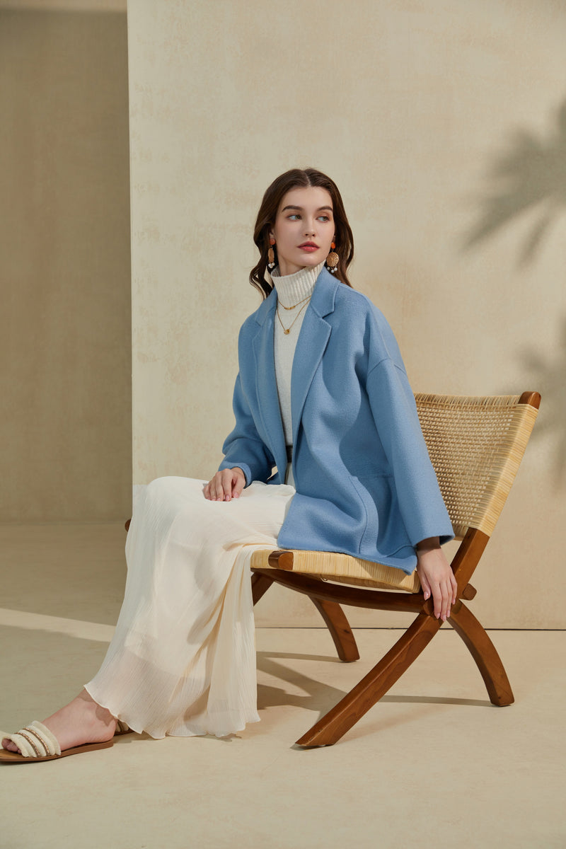NOELLE MERINO WRAP SHORT COAT