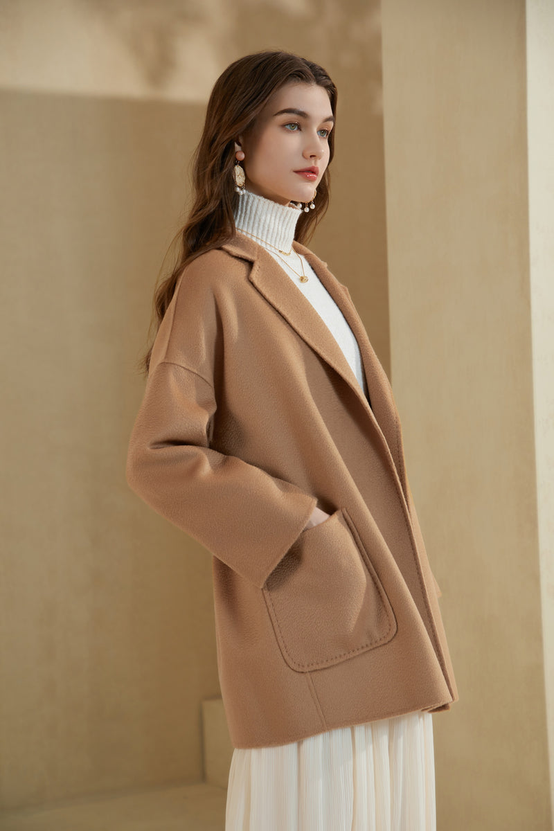 NOELLE MERINO WRAP SHORT COAT