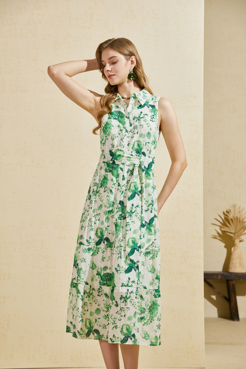 LOU LOU PRINTED SLEEVELESS DRESS
