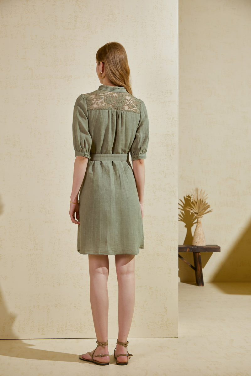 ILA LACE SHORT SLEEVES SHORT DRESS