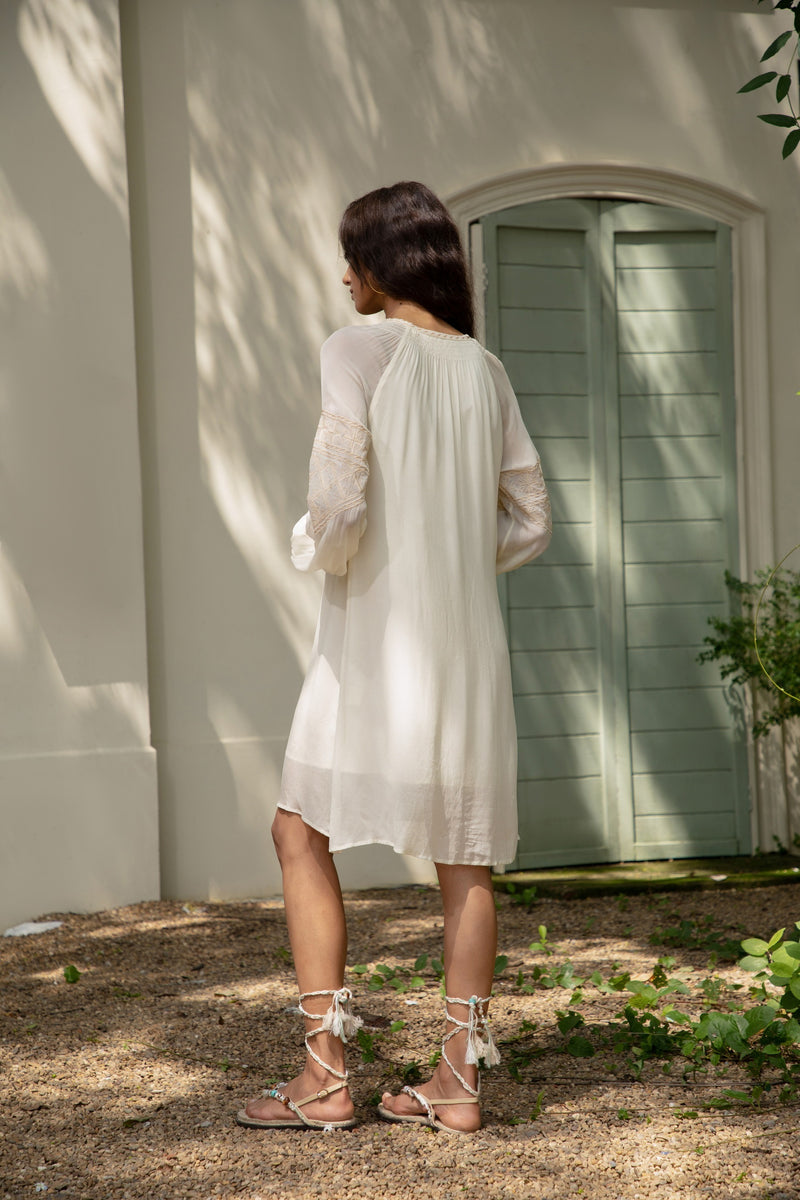 ISABELLA EMBROIDERED SHORT DRESS