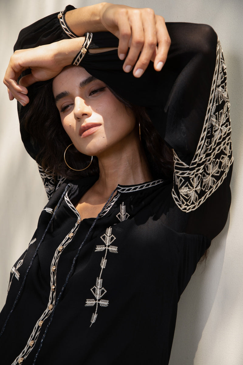 ISABELLA EMBROIDERED LONG DRESS