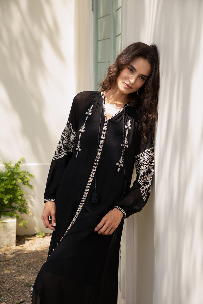 ISABELLA EMBROIDERED LONG DRESS