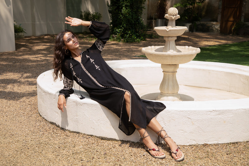 ISABELLA EMBROIDERED LONG DRESS