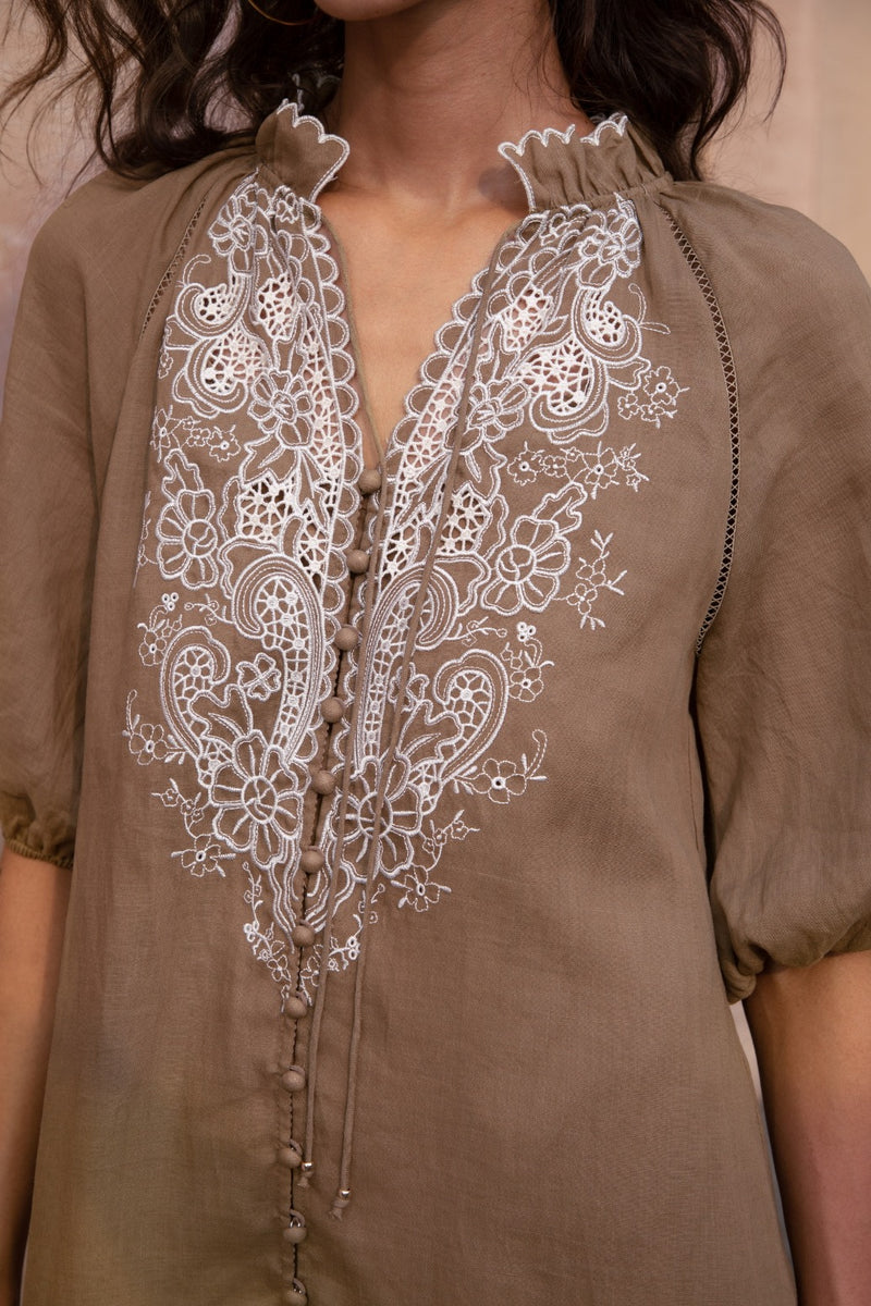 GENEVIEVE EMBROIDERED DRESS